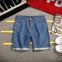 Новые летние джинсовые шорты Для мужчин большой Размеры 5XL короткие Homme Ete мужской Цвет линия вышивка Джинсовые шорты