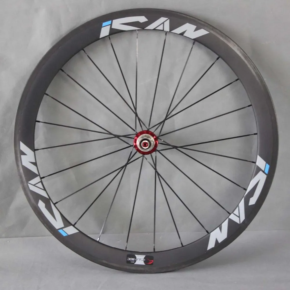 Sale ICAN BIKES 50mm carbon clincher road bike wheels 21mm width UD matt carbon wheels 700C carbon road wheels SP-50C 10