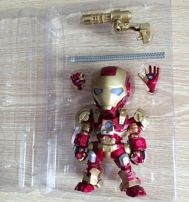 Хороший голосовой контроль светящийся Железный человек фигурка Marvel Мстители робот Ironman Патриот модель игрушка мальчик подарок коллекционные вещи - Цвет: gold red gun
