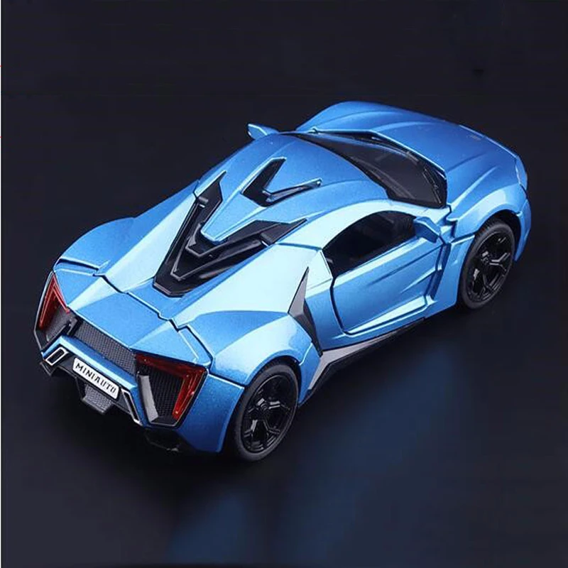 Lykan Hypersport Sound /& Light Model Cars 1:32 Blue Toys Gifts Alloy Diecast New
