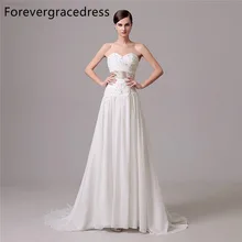 Forevergracedress Vintage Cheap font b Wedding b font Dress A Line Sweetheart Applique Chiffon Long font