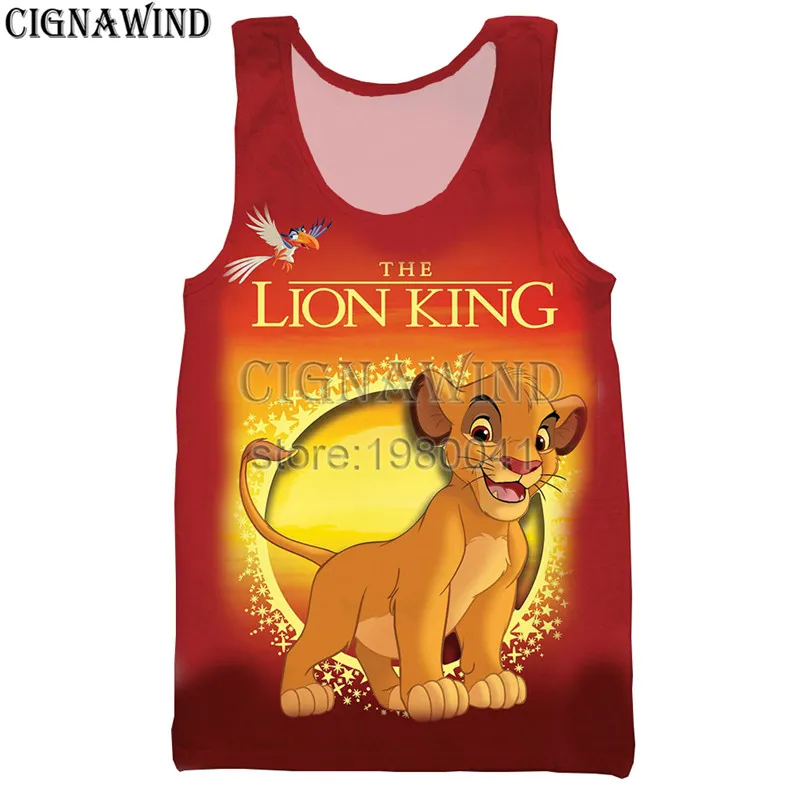 Summer Women//Men Movie The Lion King3D Print Casual Tank Top Sleeveless Vest Tee