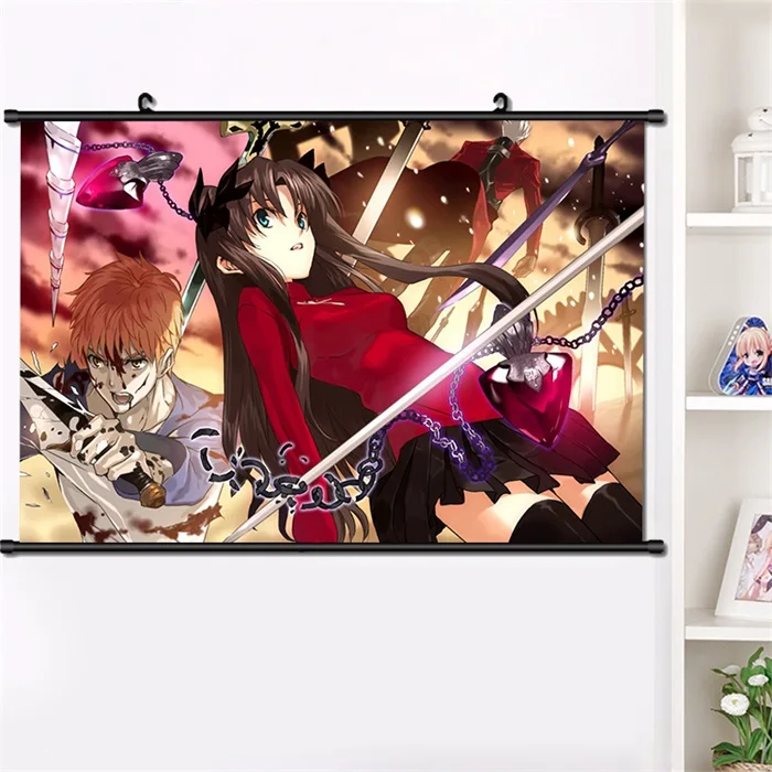 Японское аниме Fate/stay night tohsaka Rin сексуальный косплей стены прокрутки Фреска плакат настенный висящий плакат Otaku домашний декор сбор 40*60 см - Цвет: L