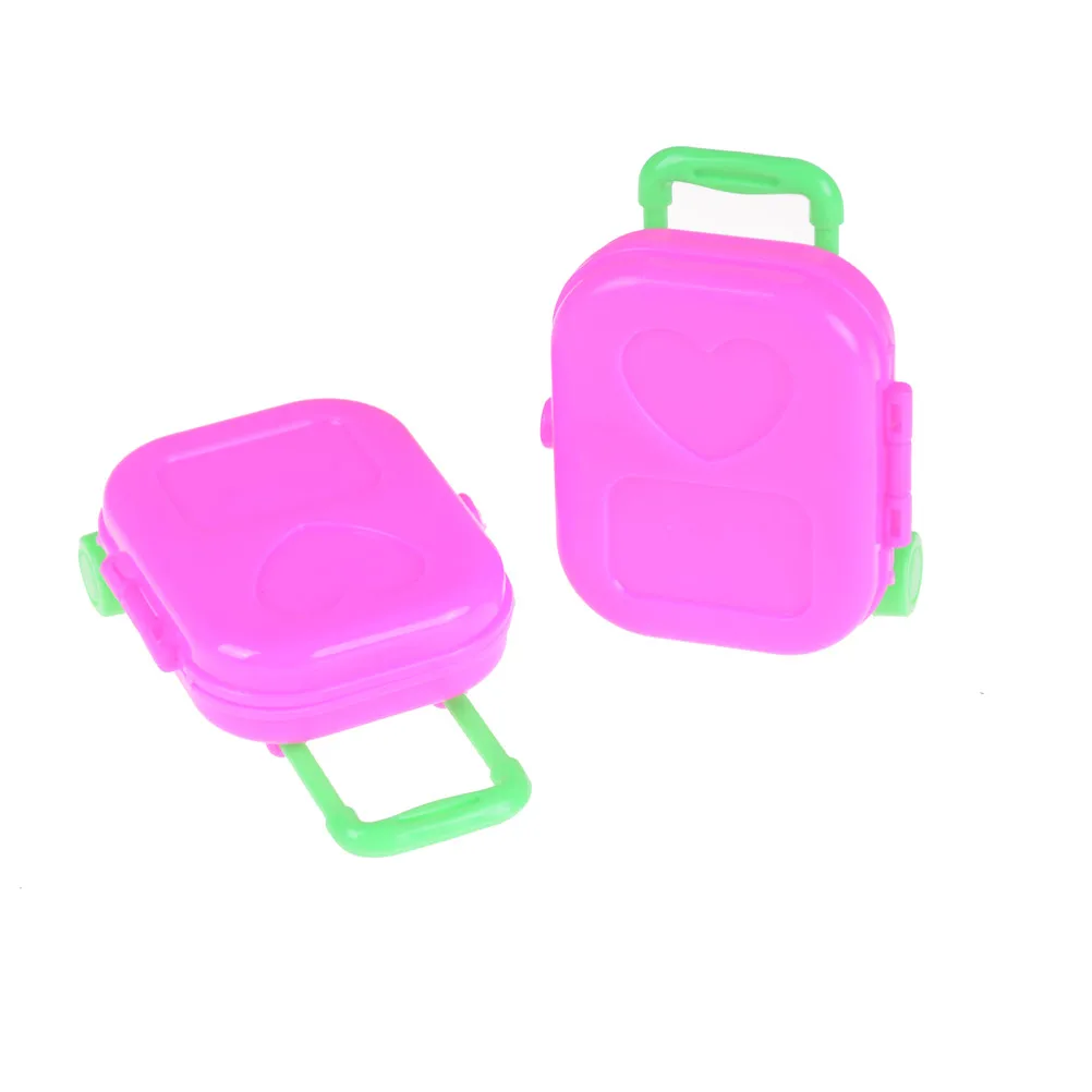 

Doll Accessories Plastic 3D Cute Travel Suitcase Luggage Case Trunk For Doll House Dollhouse Furniture For 1/6 BJD Doll