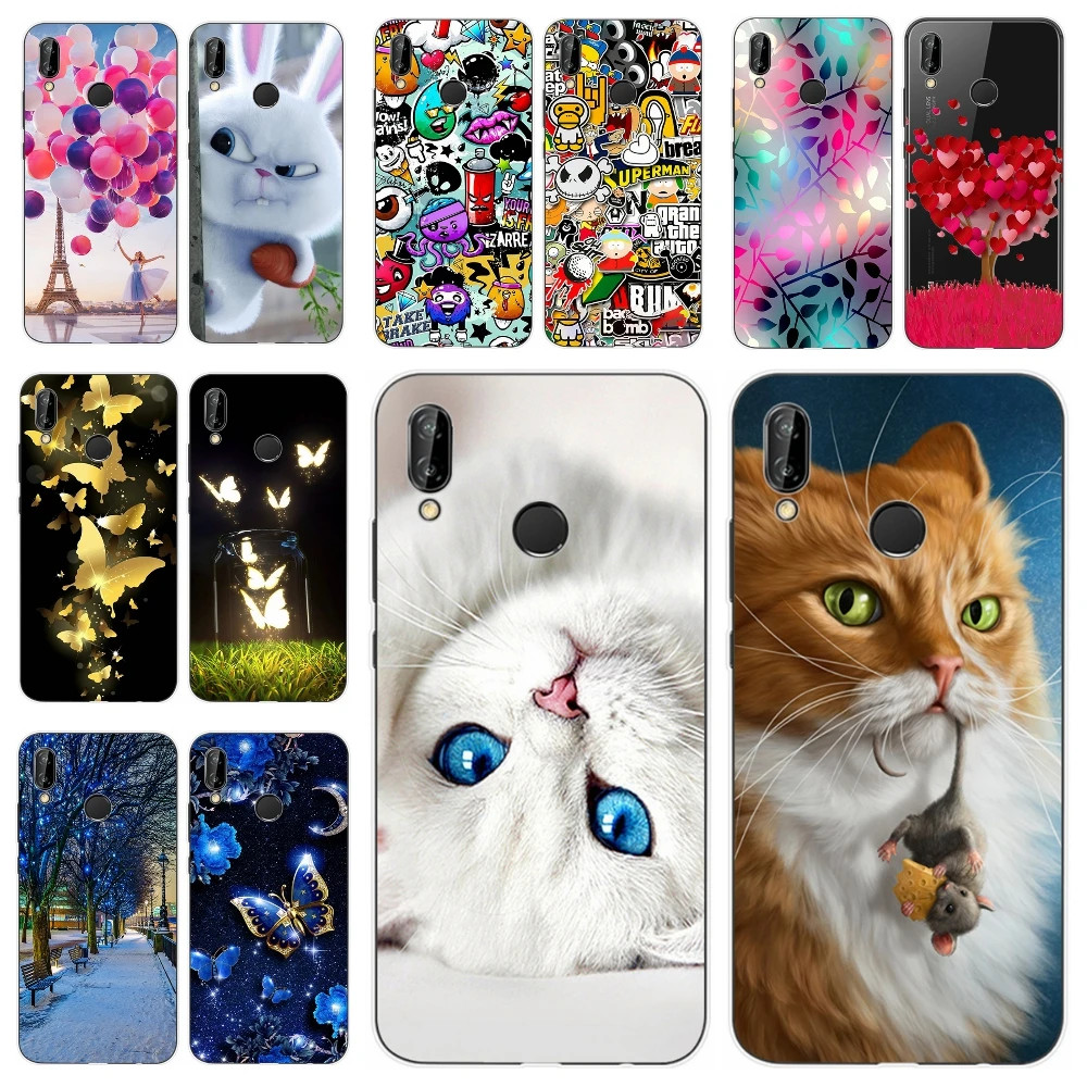

Silicone Cover For Huawei P20 lite Case 5.8' Printing Cute Animal Cat Cases for Huawei P 20 lite P20lite Nova 3e P 20lite Fundas