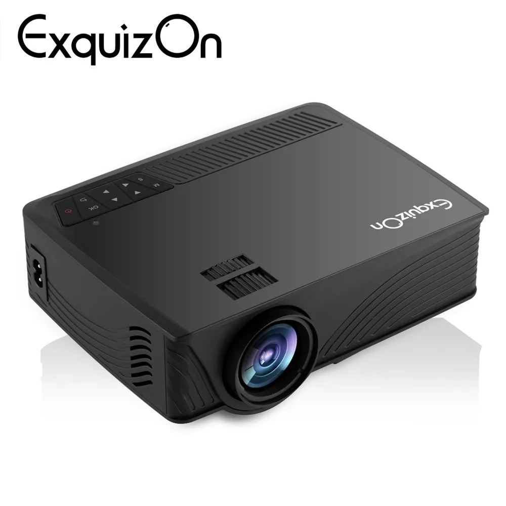 Exquizon GP12 обновленный EHD09 Мини проектор 1800 люмен 800*480 макс 1080P мультимедийная