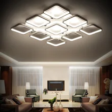 Прямоугольные акриловые Алюминиевые Современные светодиодные потолочные светильники для гостиной спальни AC85-265V новые белые современные потолочные светильники