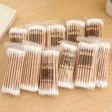 200 шт одноразовые двухсторонние ватные палочка ватная палочка для очистки ушей аппликатор