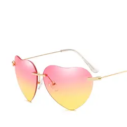 Женские солнцезащитные очки с сердечками 2019 Модные женские металлическая оправа Ретро розовые линзы Солнцезащитные очки женские
