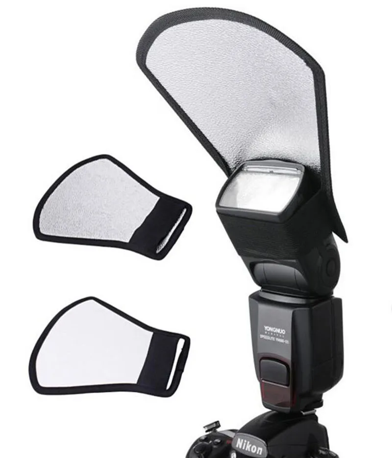 

Universal Softbox Flash Diffuser Silver White Reflector for most kinds of DSLR camera Speedlite Photography Studio Accessories