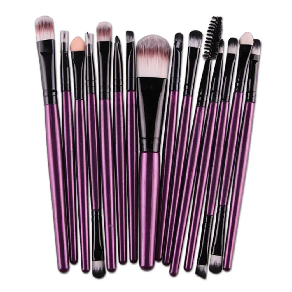 

Beauty 15 pcs Eye Shadow Mascara Brush Foundation Eyebrow Lip Brush Make up Brush Cosmetic Beauty Tool Kit