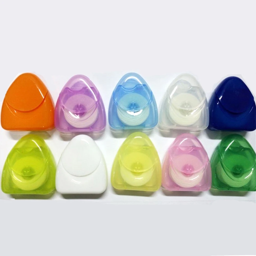 Wholesale 10 Set 50m/Set Portable Dental Floss With Mini Case Box Mini