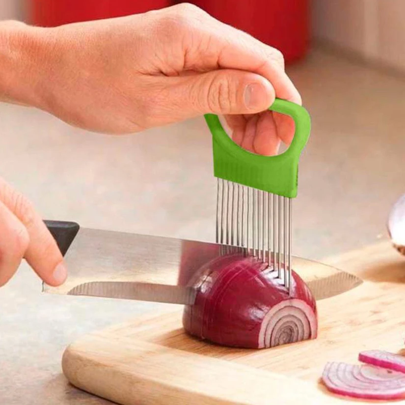 Kitchen Gadget Clever Cut Onion Holder Fork Fruit