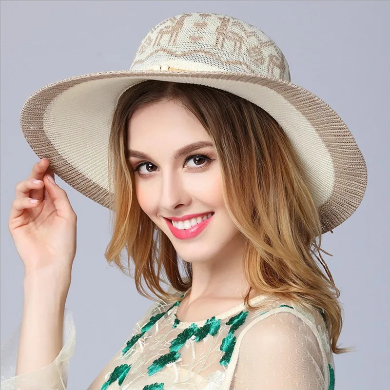 New fashion Straw Pith Wide Brimmed Sun Hat Summer beach Hats for Women