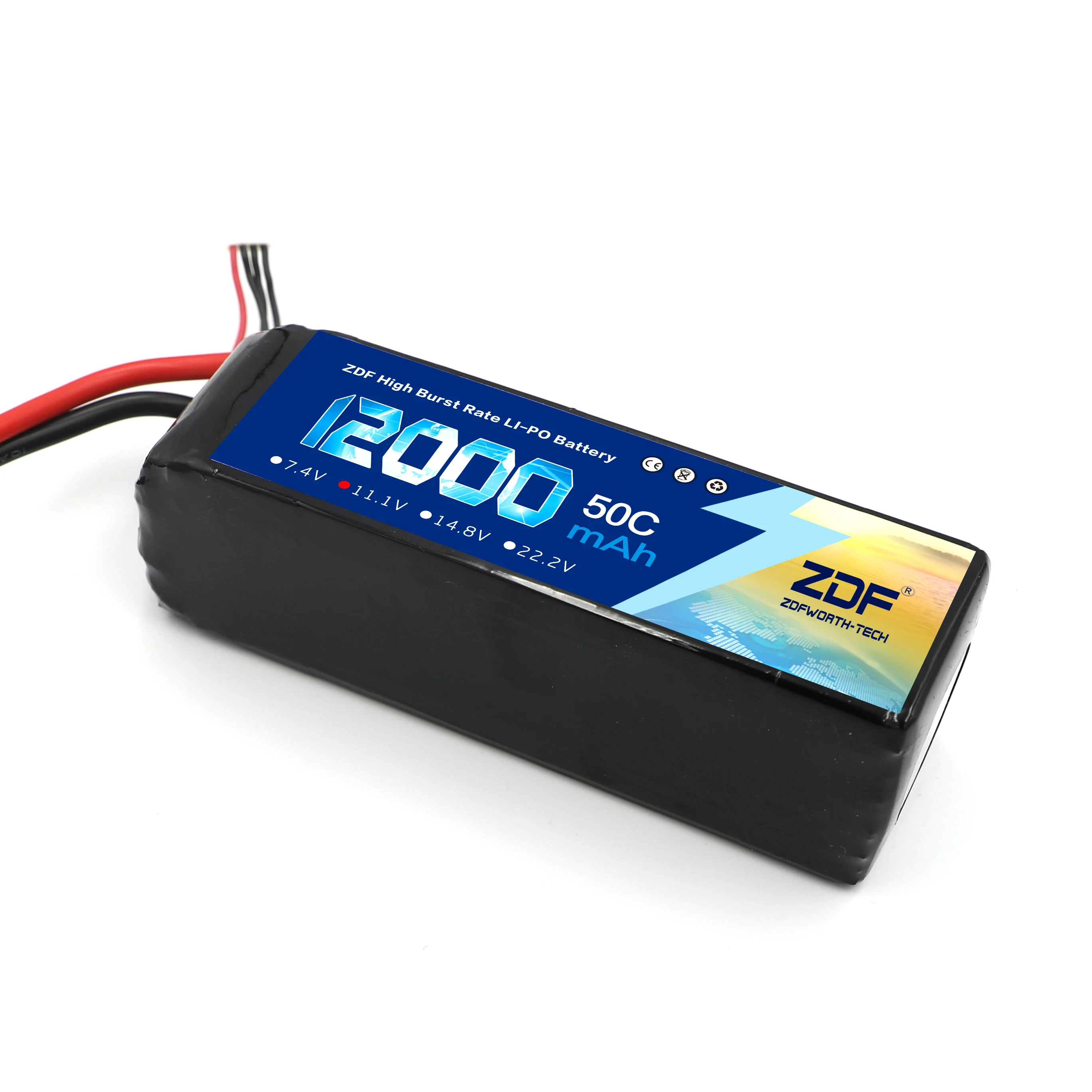 Аккумулятор ZDF 3S 11 1 В 12000 мАч 50C/100C LiPo для аэроплана многоосевой 1:8 1/8