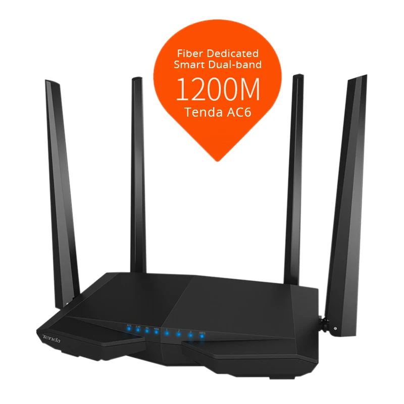 Беспроводной двухдиапазонный Wi Fi роутер Tenda AC6 1200 Мбит/с ретранслятор 11AC