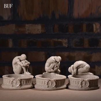 

BUF Sandstone Craft Ashtray For Decoration Ashtray Creative Gift Figurines Sculpture Home Decoration Accessories Ashtray