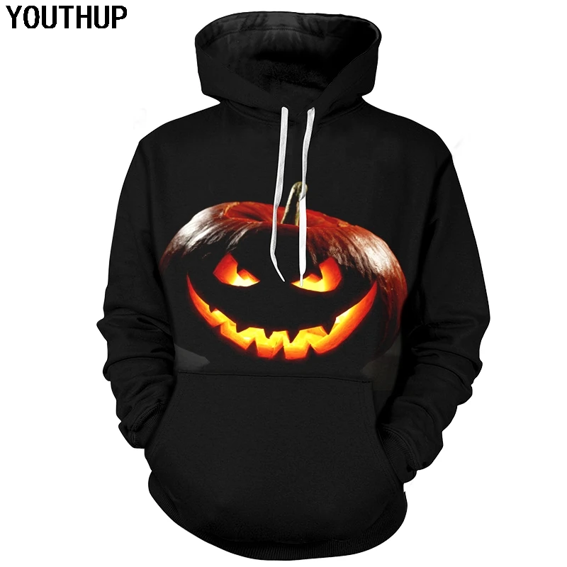 YOUTHUP 2018 Halloween Men/Women 3d Hoodies Pumpkin Print Hooded