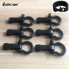 6PCS/lot High quality O Shape Adjustable Stainless Steel Anchor Shackle Outdoor Camping Survival Rope Paracord Bracelet Buckles survival nylon bracelet with stainless steel buckles beige black