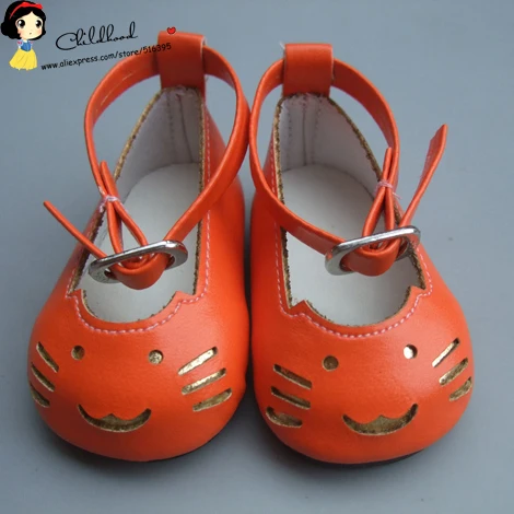 Девочка подарок 18 дюймов 45 см девочка кукла 7 см кукла обувь мини кожаная обувь для ребенка кукла реборн - Цвет: Orange