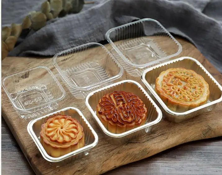 100 шт за 50 г/100g квадратная Луна противни для пирожных упаковка коробка конфет
