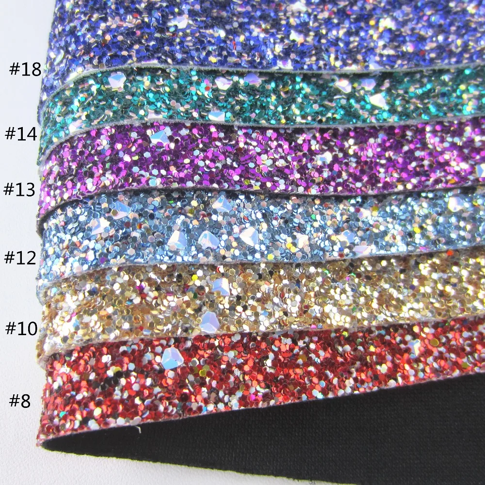 30x134cm chunky glitter fabric glitter soft glitter leather PU synthetic leather fabric glitter