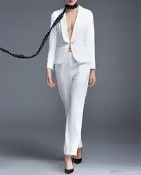 Пользовательские White Hot работы Bussiness Формальные Элегантные Для женщин костюм комплект Пиджаки для женщин Брюки для девочек офисные Костюмы
