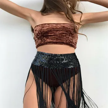 

2019 New Summer Sexy Women Sequins Tassel Skirts Shiny Skirt Ladies Sparkly High waist Mini Skirt Clubwear Party Female Clothes