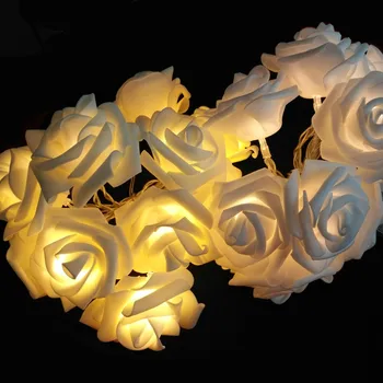 

Rose Flower Festival Lantern 1.6/3m Led Battery Box Light String Wedding Christmas Birthday Room Decoration Lamp 1317