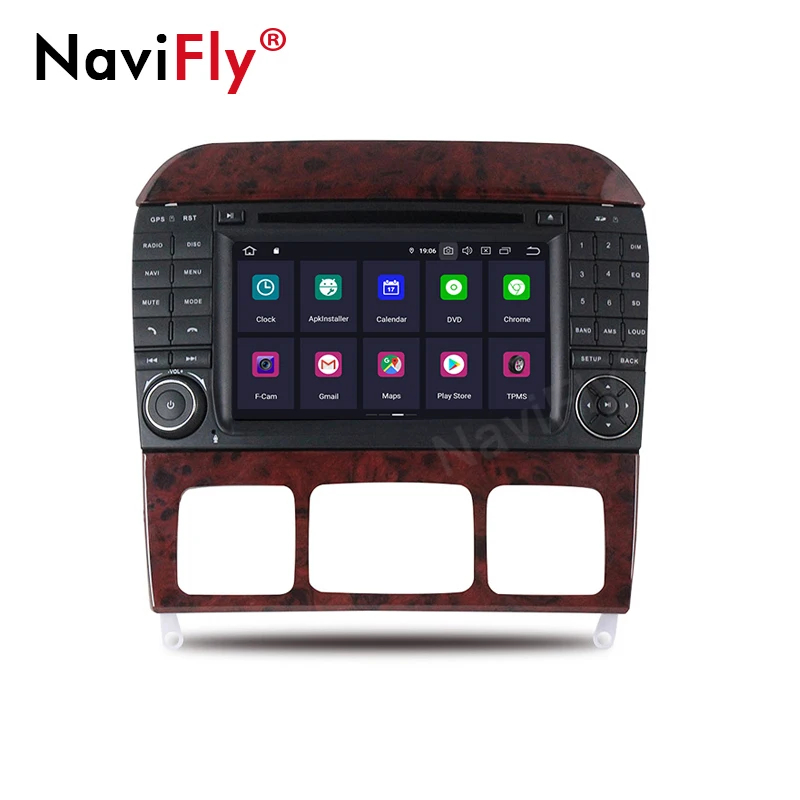 Perfect NaviFly IPS Screen DSP Android9.0 2din Multimedia for Mercedes/Benz S Class W220 S280 S320 S430 S500 S55 W215 CL600 CL55 4