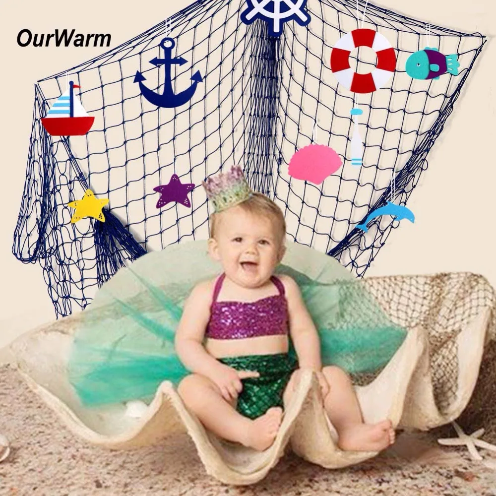 

OurWarm Fish Net Party Decoration Fit Seashells Ocean Pirate Beach Theme Party Birthday Party Decorations Kids Party Supplies