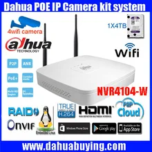 Смарт 1U DAHUA 4ch WI-FI P2P NVR с Оригинальный Английский Прошивки с dahua Логотип Последняя Модель NVR4104-W