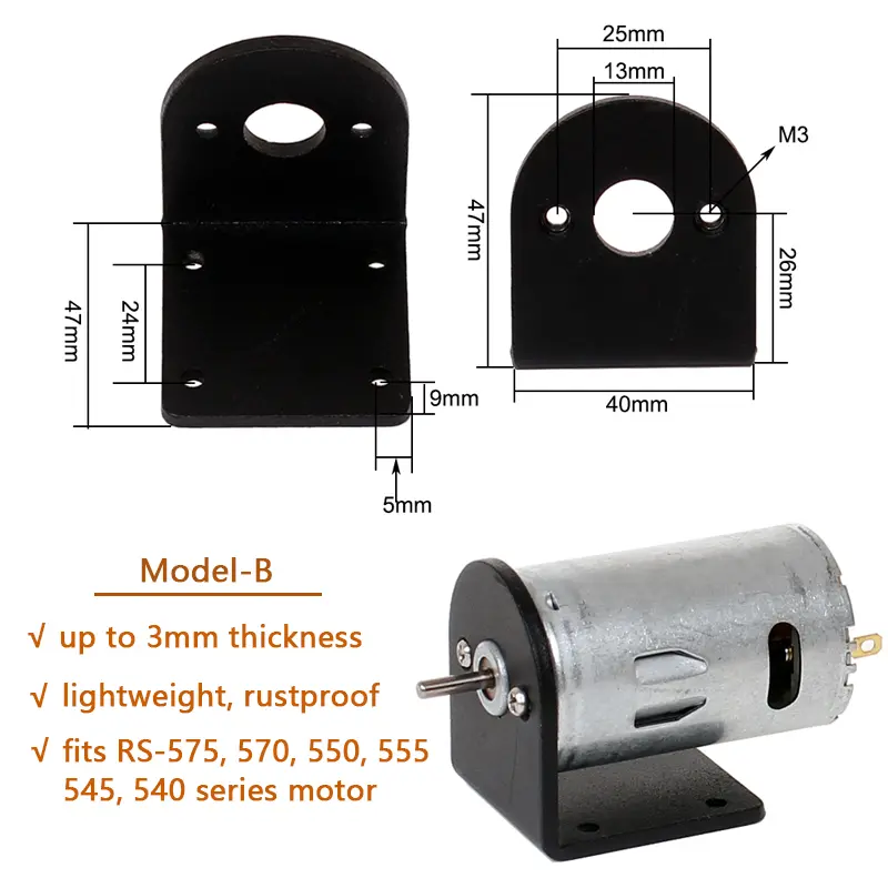 Motor Mounting Bracket DC Gear Mount Stand fits 390/ 550 Series Motor 26.5mm 40mm Width Drill Bits Part DIY Tools Accessories image 3