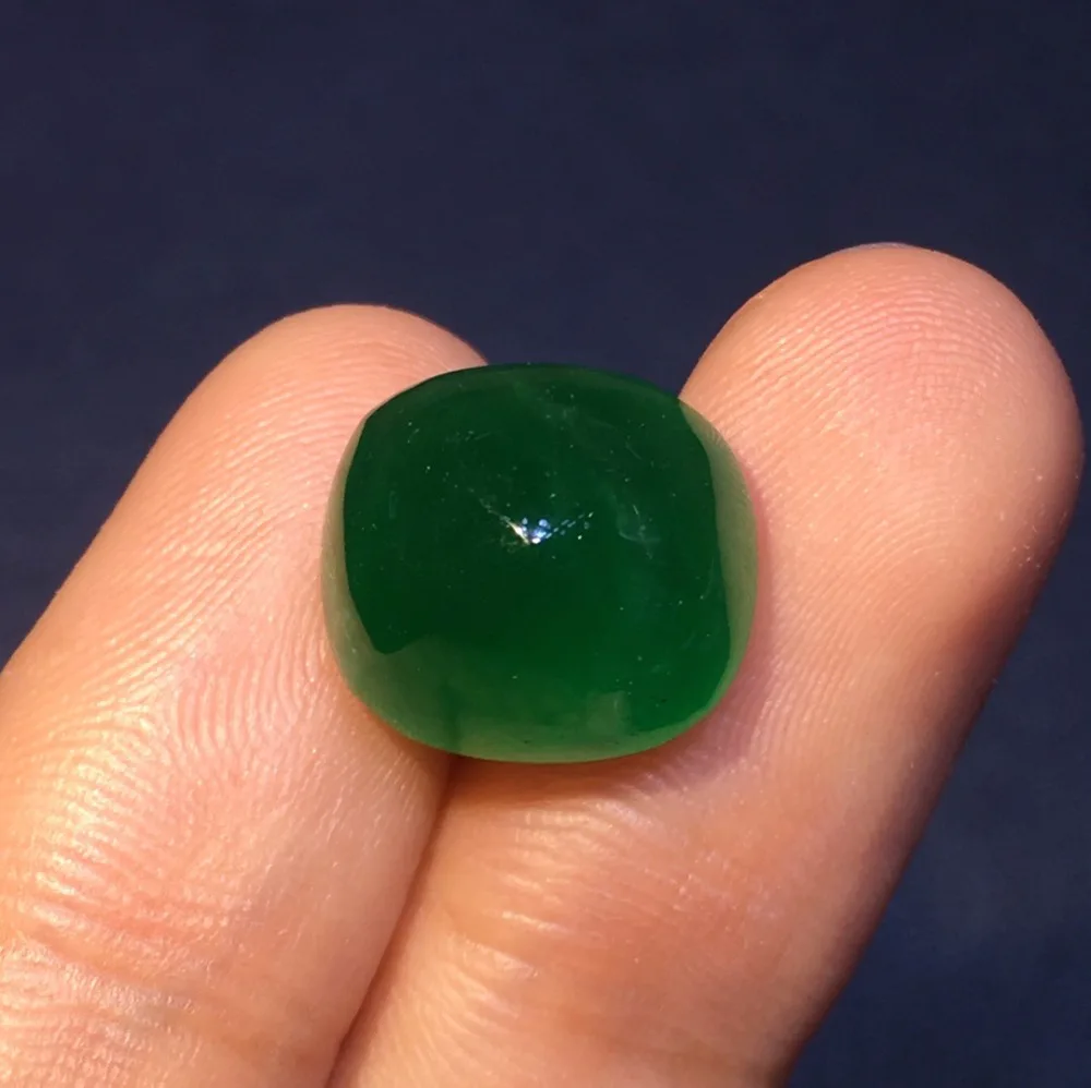 

AIG Cert 8.7ct Zambia Origin Vivid Green Natural Emerald Gemstones Sugar Loaf Loose Gemstones Loose Stone Gems