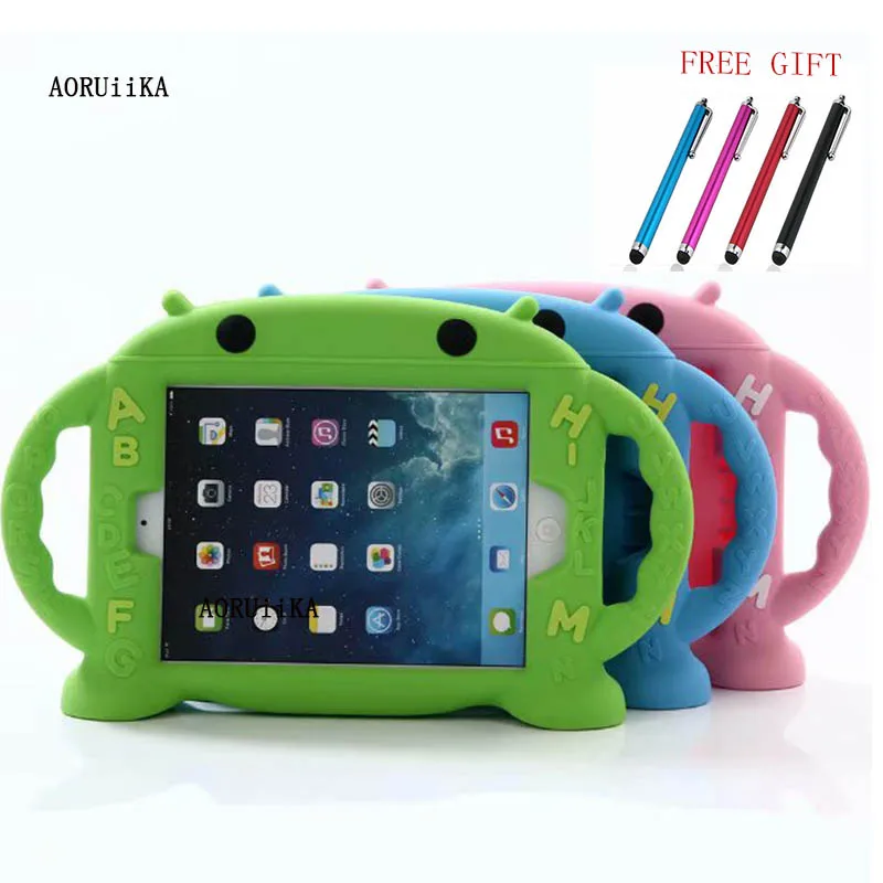

For iPad Mini 1/2/3/4 Case child Tablet Cover, soft Silicone Shockproof safety protection Kids Back Cover for ipad mini 7.9"+pen