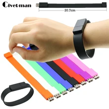 Pulsera colorida de silicona 8GB 16GB 32GB 64GB USB Flash Drive 256GB Pen Drive 128GB lápiz de memoria USB disco de la banda de muñeca de dispositivos