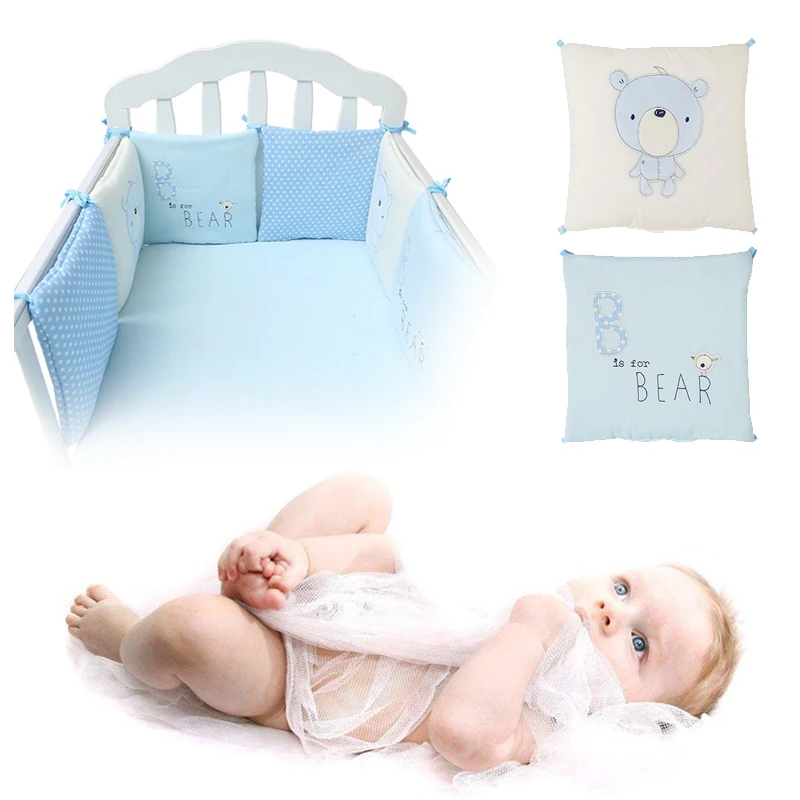 6 шт./компл. удобные милые детские кроватки хлопковые Защитные подушки кровать протектора детские подушки