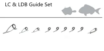 

Small Boat rod Guide set one set (9pcs) smoke/silver/black color