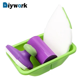 

DIYWORK Household Painting Brush Multi-function Sponge Point And Paint Roller And Tray Set Decorative Tool