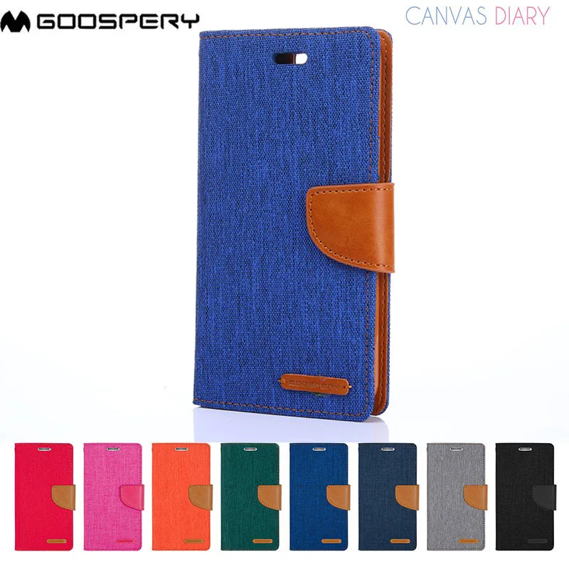 

MERCURY GOOSPERY Wallet Case Canvas Diary Flip Cover For Samsung Galaxy S3 S4 S5 S6 S7 Edge S8 PLUS C9 PRO NOTE 4 EDGE 2 3 5 8