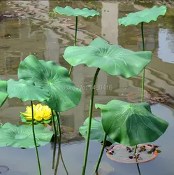 10 шт. 17 см = 6,69 дюймов искусственный лотос лист со стеблем водяной лилии для DIY садовое украшение для бассейна танцевальный реквизит