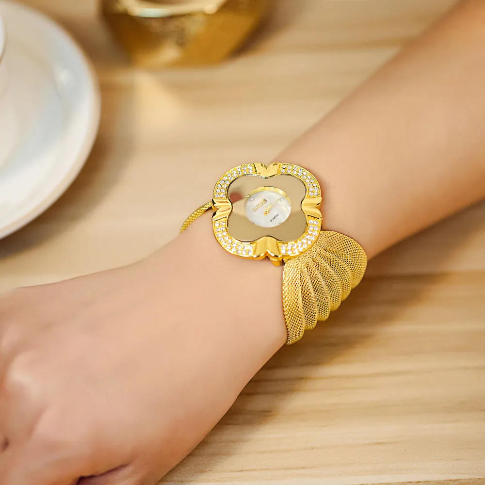 Для женщин браслет Роскошные женские наручные часы с бриллиантовым браслетом зеркало Роскошные Кварцевые часы дропшиппинг