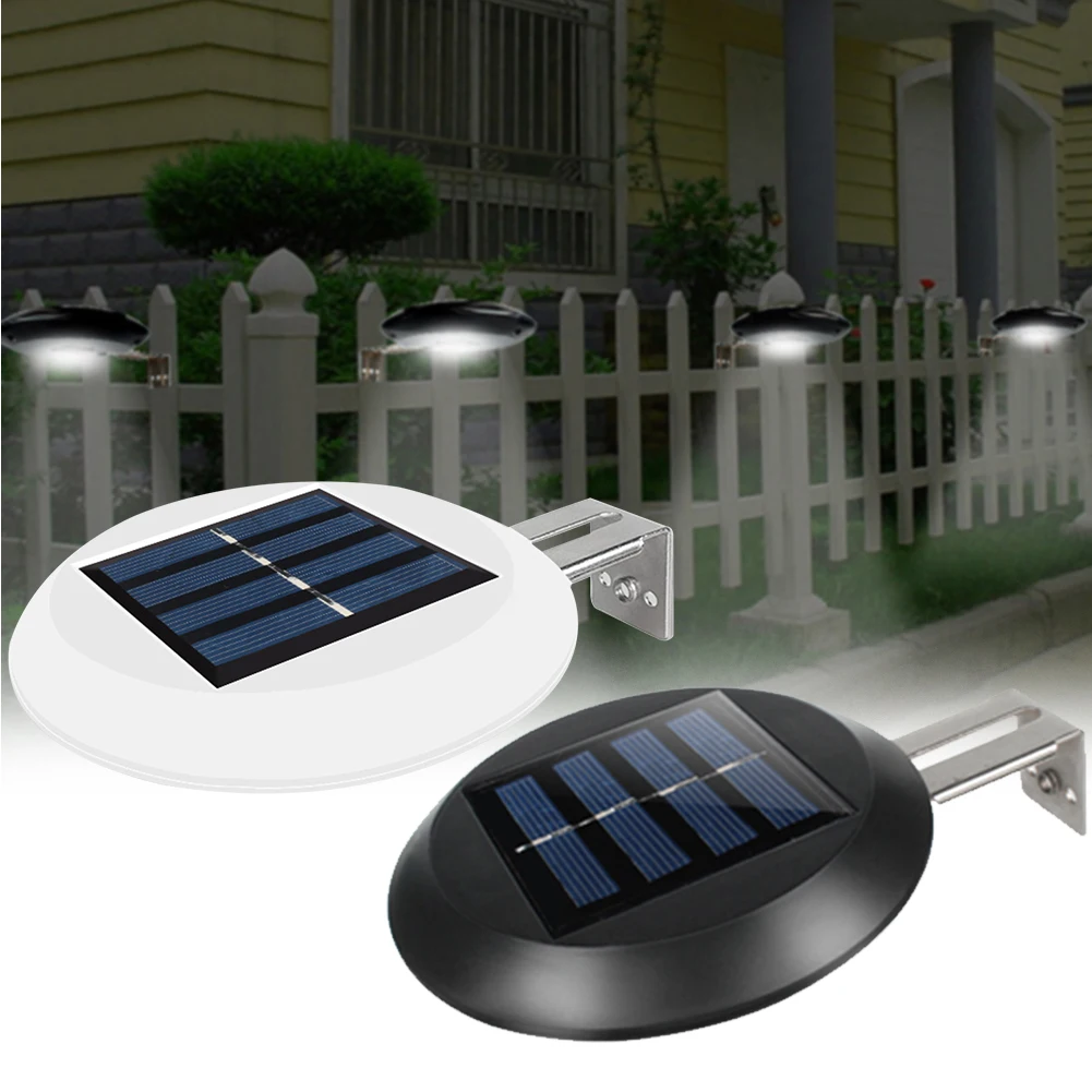 9 LEDs Yard Solar Powered Pathway Fence Home Gutter Grille Light Outdoor Garden Night Waterproof Wall Mount Sink Round