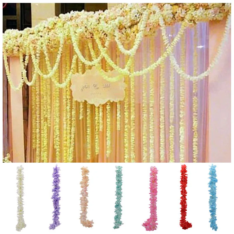 Artificial Hydrangea Orchid Wisteria Floating Flowers String For DIY Wedding Arch Rattan Wedding Hawaiian Party Decorations Artificial Hydrangea Orchid Wisteria Floating Flowers String For DIY Wedding Arch Rattan Wedding Hawaiian Party Decorations