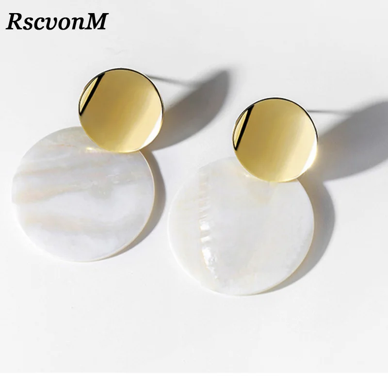 

Fashion Round Shell Drop Dangle Earrings Metal Geometric Earrings For Women Gilrs Ladies Statement Jewelry Jewelry Drop Shipping