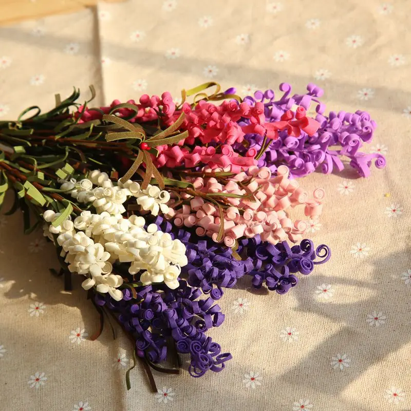 4 цвета fiesta de boda flores artificiales lavanda planta falsa ramo de novia fiesta decoración del hogar decoraciones flores
