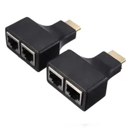 2 пары HDMI Двойной RJ45 CAT5E CAT6 UTP LAN Ethernet hdmi-удлинитель, Ретранслятор адаптер 1080 P для HDTV HDPC PS3 STB