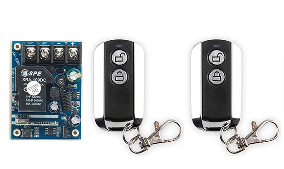 

New DC12V 24V 36V 48V 10A 1CH Wireless Remote Control Switch System 1pcs Receiver &2pcs 2 Keys metal waterproof Remote