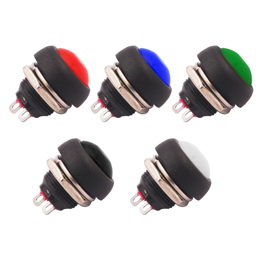 10PCS 12MM PBS-33B Waterproof Momentary ON OFF Push Button Swithch Mini Switch Self-resetting No lock switch