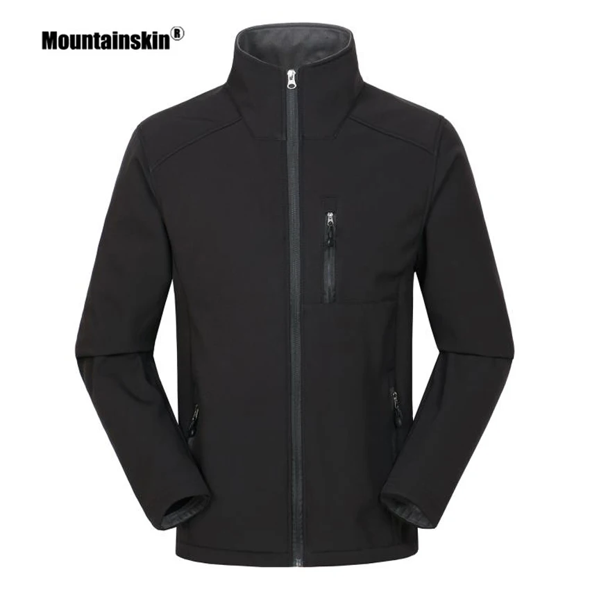 Мужская теплая флисовая куртка Mountainskin тонкая уличная спортивная ветровка для